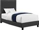 Elements International Erica Charcoal Upholstered Twin Platform Bed-4