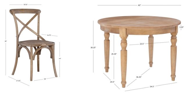 Linon Shiraz 5-Piece Gray/Natural Dining Set-2