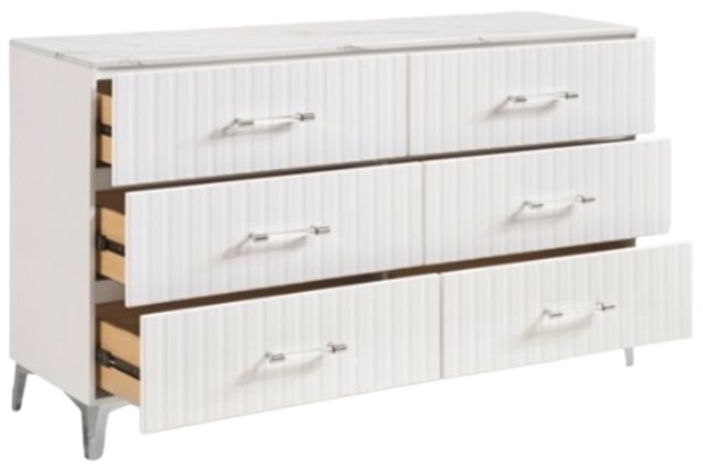 Homelegance® Ripple High Gloss White Dresser-3
