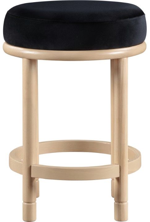 Meridian Furniture Monette Black/Natural Upholstered Counter Stool-1