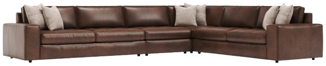 Bernhardt Nest Bernhardt Living 4-Piece Brown Leather L-Shape Facing Sectional-1
