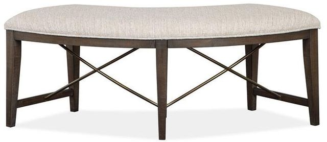 Magnussen Home® Westley Falls Graphite Curved Bench with Upholstered Seat-1