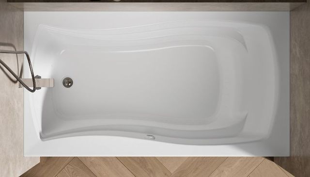 KOHLER® Mariposa® White 66" x 36" Alcove Heated BubbleMassage™ Air Bath - Left Drain-4