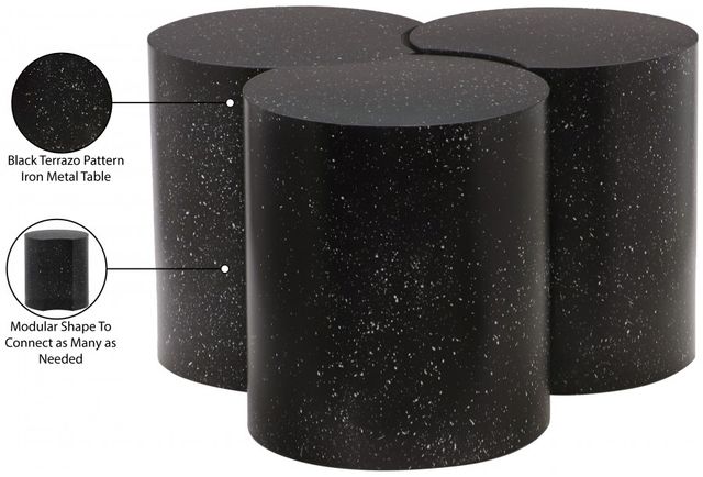 Meridian Furniture Dimple 3-Piece Black 16'' Modular Nesting Coffee Table Set-3