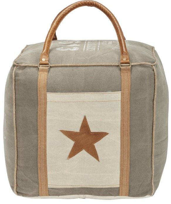 Deco Marche Gray Pouf Ottoman-2