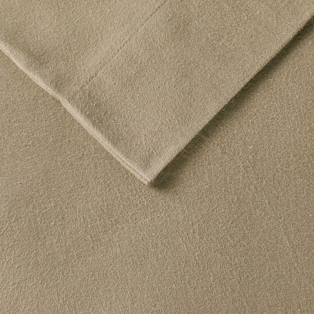 Olliix by True North by Sleep Philosophy Tan Solid California King Cozy 100% Cotton Flannel Printed Sheet Set-2