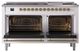 Ilve® Nostalgie II Noblesse 60'' Custom RAL Color Pro Style Dual Fuel Range with Brass Trim-1