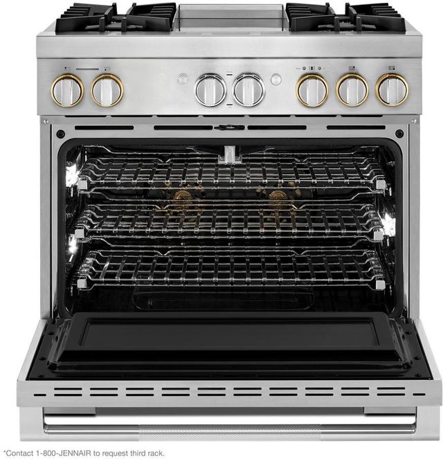 JennAir® RISE™ 36" Stainless Steel Pro Style Dual Fuel Range-1