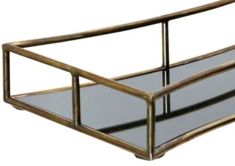 StyleCraft Anitique Brass Small Mirror Tray-1