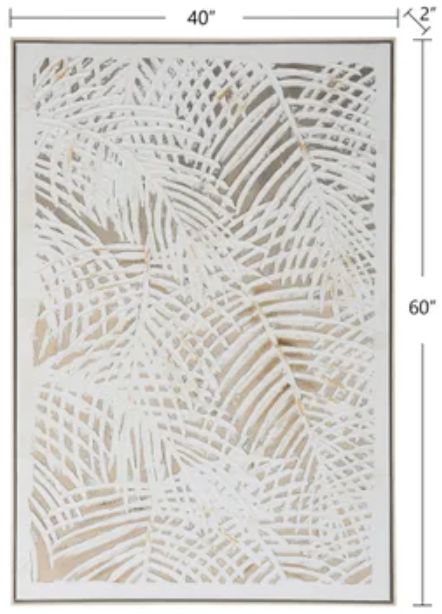 Stylecraft Palm Leaves In White Wall Art-2