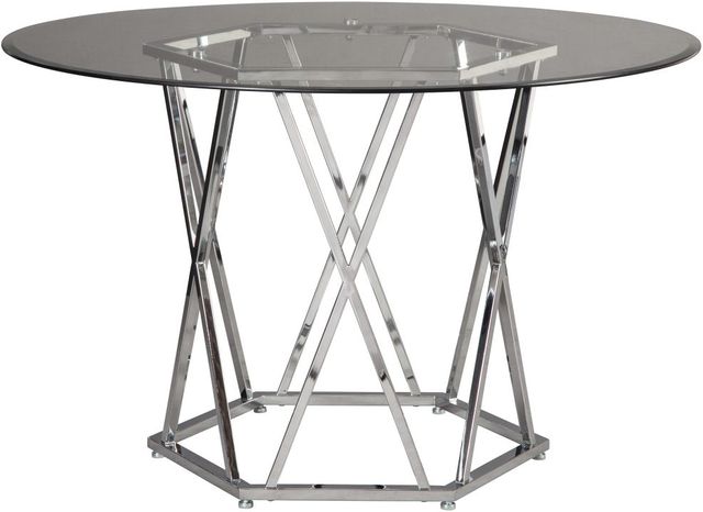 Signature Design by Ashley® Madanere Glass Top Dining Room Table with Chrome Base-0