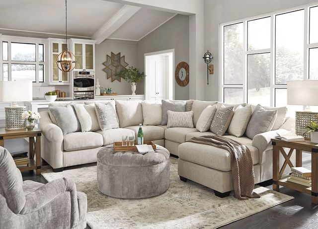 Ashley® Carnaby Linen Oversized Accent Ottoman-3