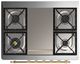 Ilve® Majestic III 36" Graphite Matte Pro Style Dual Fuel Natural Gas Range with 6 Black Brass Burners and Brass Trim-3