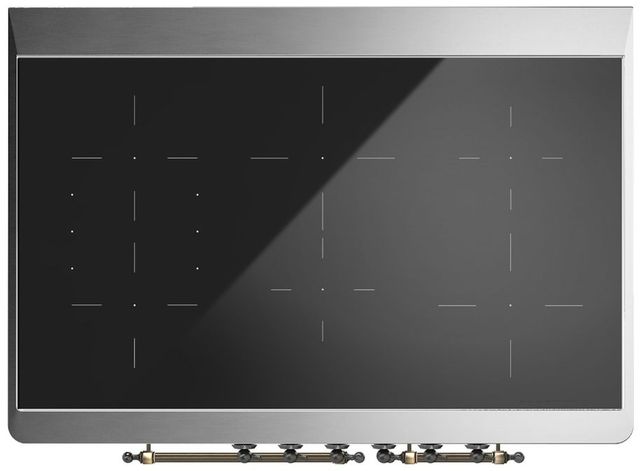 Ilve® Majestic III 40" Graphite Matte Pro Style Induction Range with Solid Door and Burnished Trim-2