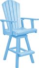 C R Plastics Generation Line Sky Blue Swivel Pub Chair-0