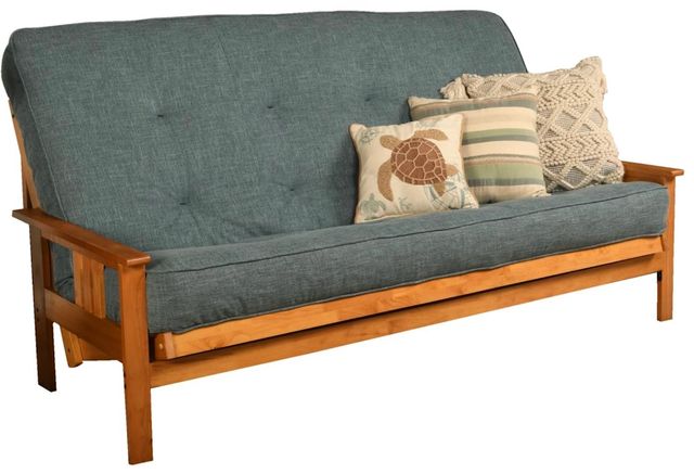 Kodiak Furniture Monterey Linen Aqua/Butternut Queen Futon with Mattress-0