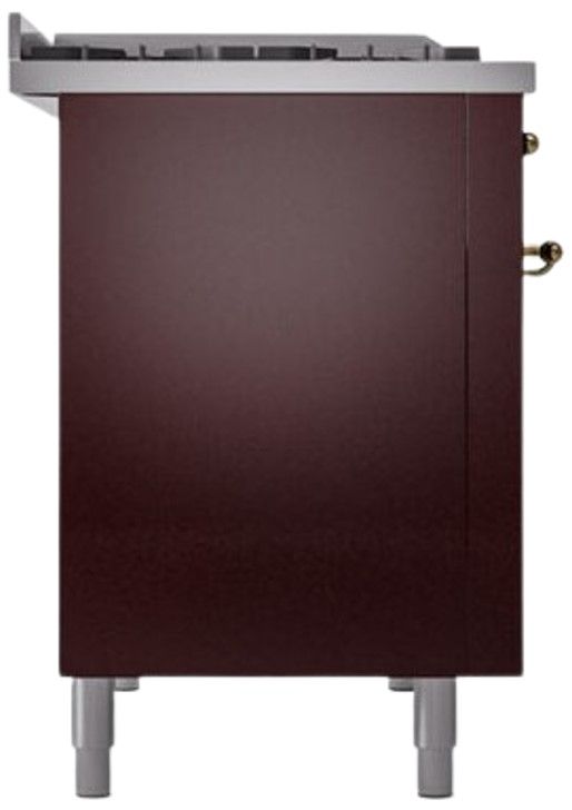 Ilve® Nostalgie II Series 48" Burgundy Pro Style Dual Fuel Range-1