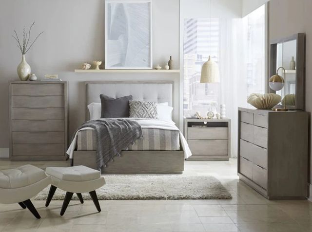 Modus Furniture Oxford Mineral California King Upholstered Platform Bed-1