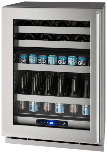 U-Line® 24" Stainless Steel Dual Zone Beverage Center-0