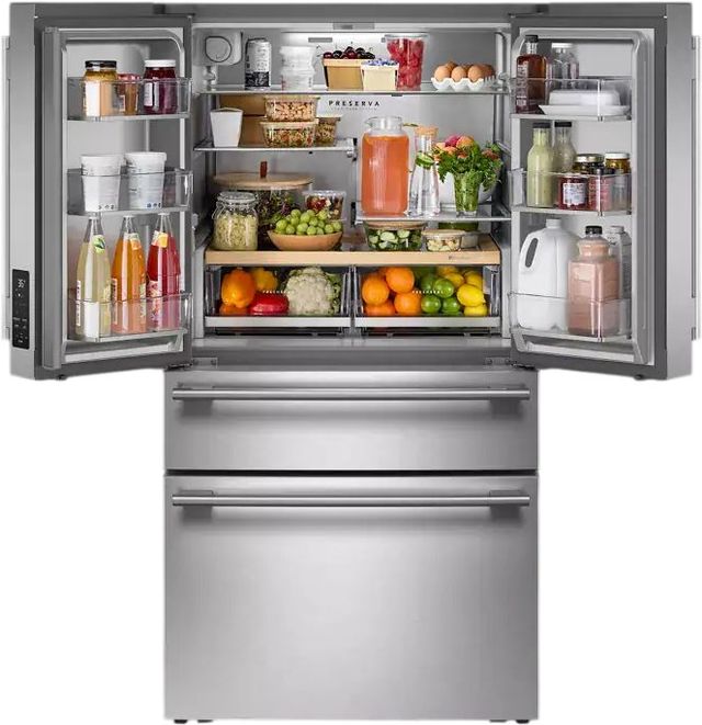 KitchenAid® 36" 29.51 Cu. Ft. PrintShield™ Stainless Steel French Door Refrigerator  with Interior Water and Ice and FreshChill™ Full-Width Refrigerated Drawer-2