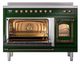 Ilve® Nostalgie II Noblesse 48'' Emerald Green Pro Style Induction Range with Burnished Trim-3