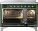 Ilve® Majestic III 48" Emerald Green Pro Style Induction Range with Triple Glass Door and Chrome Trim-1
