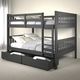 Donco Kids Mission Dark Gray Full Over Full Bunk Bed with Drawer Storage-1