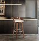Armen Living Sonia Cream/Walnut Swivel Bar Stool-1