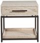 Universal Explore Home™ New Modern Dove Bronze/White Travertine Nightstand-2
