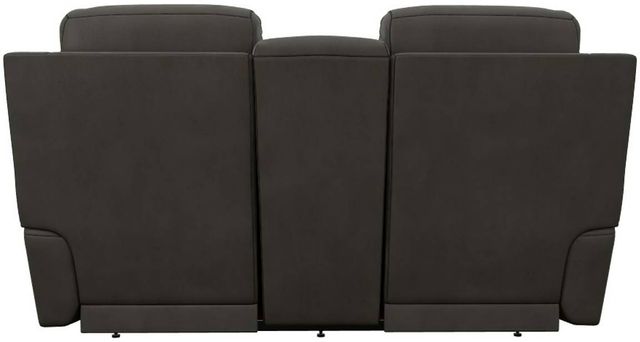 La-Z-Boy® Emmons Pewter Leather Manual Reclining Loveseat with Console-3