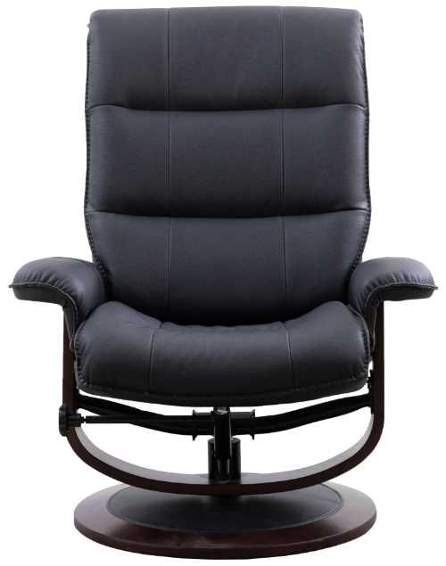 Parker House® Knight 2-Piece Black Swivel Chair and Ottoman Set-2