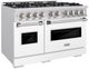 ZLINE Classic 48" Stainless Steel Pro Style Gas Range with White Matte Door-2