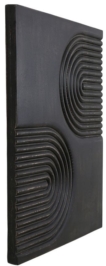 Moe's Home Collection Passages Washed Black Carved Wood Wall Art-0