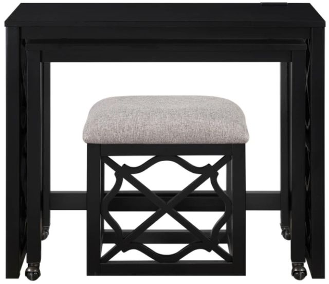 Homelegance® Salina 3-Piece Black Pack Desks with Stool Set-3