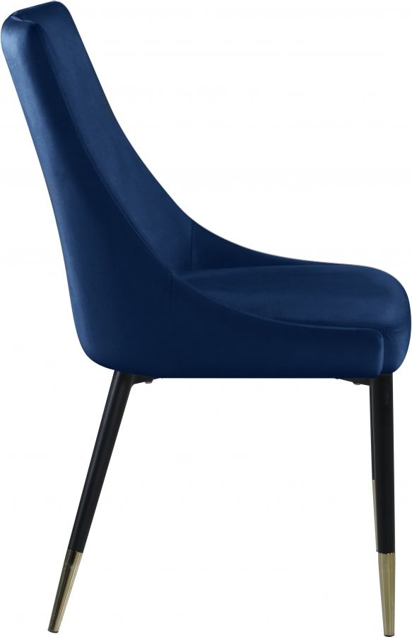 Meridian Furniture Sleek Navy Velvet Dining Chair-3
