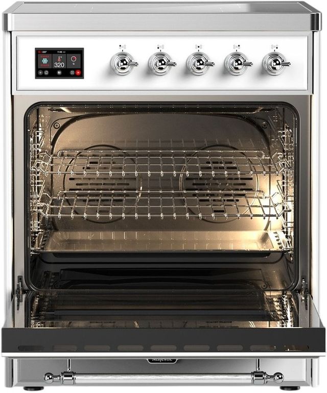 Ilve® Majestic III 30" Custom Pro Style Induction Range with Triple Glass Door and Chrome Trim-1