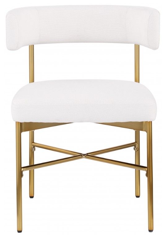 Meridian Furniture Rivage Cream/Brushed Gold Upholstered Dining Side Chair-1