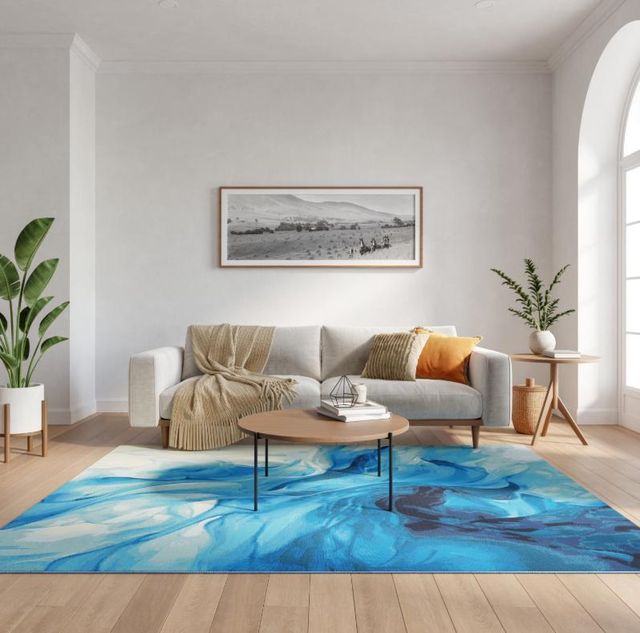 Nourison Home™ Color Splash Blue/Ivory 5'x7' Modern Area Rug-2