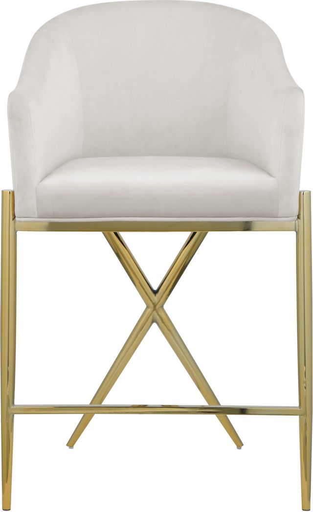 Meridian Furniture Xavier Cream/Gold Counter Stool-1