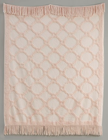 Olliix by Madison Park Brianne Blush 100% Cotton Tufted Chenille Lightweight Throw With Fringe Tassel-1