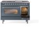 Ilve® Nostalgie II Series 48" Blue Grey Pro Style Dual Fuel Range-4