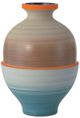 Currey & Company Happy 80's 3-Piece Blue/Beige/Gray/Orange Vase Set-2