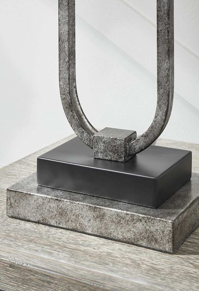 Signature Design by Ashley® Bennish Antique Silver/White Table Lamp-1