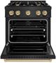 ZLINE Classic Autograph Edition 30" Black Stainless Steel Pro Style Gas Range with Champagne Bronze Accents-1