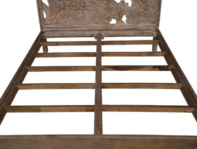 Porter International Designs Dahlia Brown Queen Panel Bed-2
