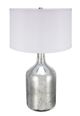 A & B Home Silver/White Round Table Lamp-0