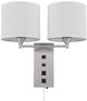 Cal® Lighting & Accessories Reedsport Brushed Steel/White Wall Lamp-1