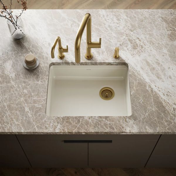 KOHLER® Riverby® Biscuit 25" Undermount Single-Bowl Kitchen Sink-1