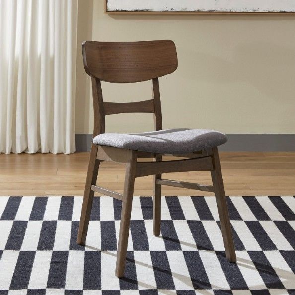 Liberty Furniture Space Savers Gray/Satin Walnut Panel Back Side Chair-1