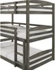 Elements International Trey Grey Wire Brushed Triple Twin Bunk -4